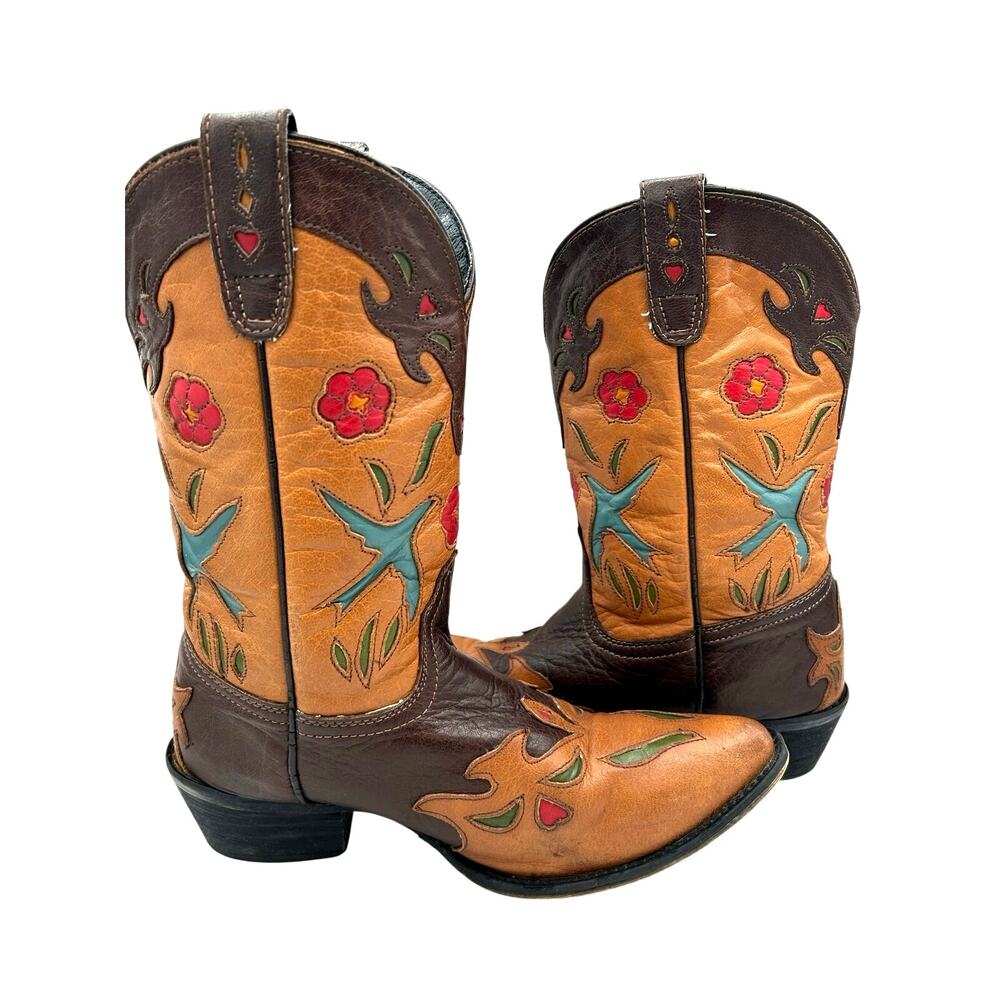 RARE VINTAGE Dan Post Vintage Bluebird Western Leather Boots Women’s 6.5